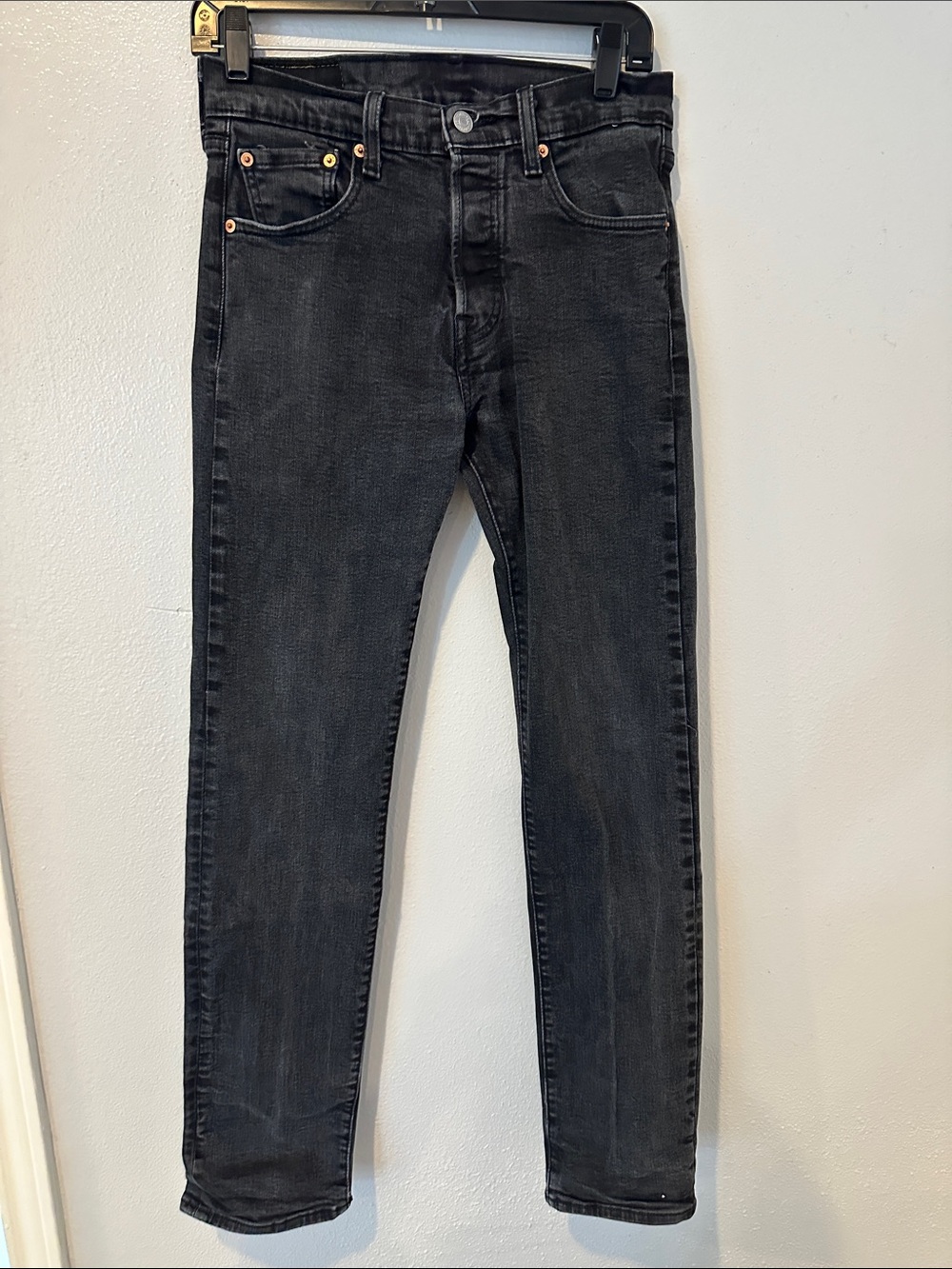 Levi’s 501 Original Fit Men’s Jeans W30 L34 Black Button Fly Denim